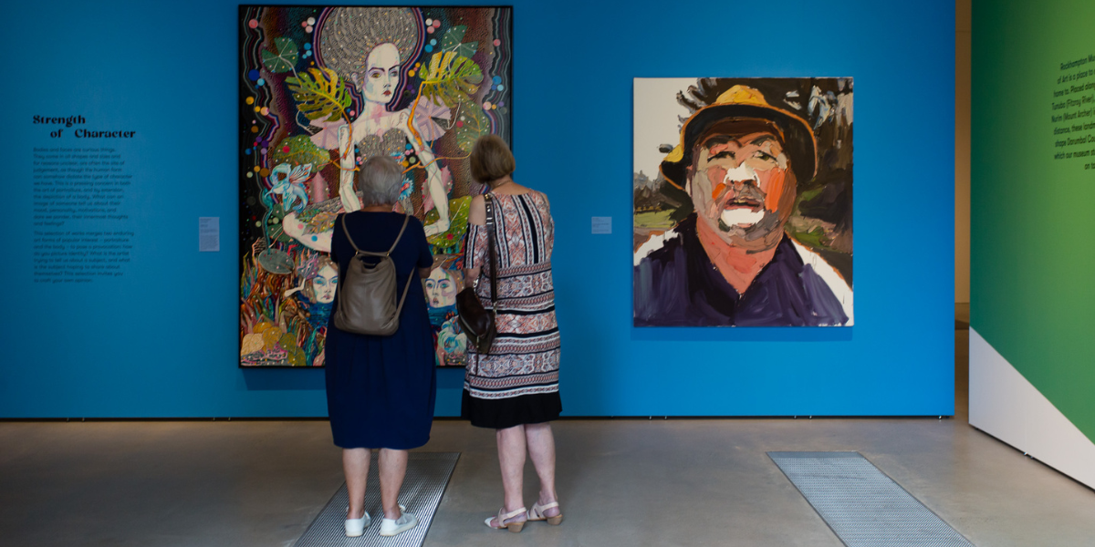 Retirees visiting Rockhampton Museum of Art.