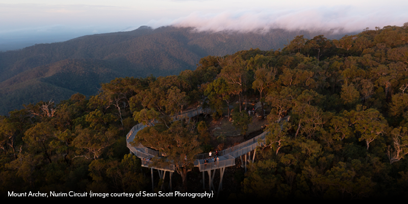 Aerial view of Mount Archer Nurim Circuit