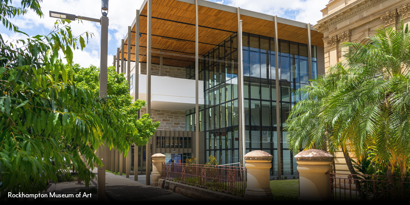 Rockhampton Museum of Art exterior in the daylight